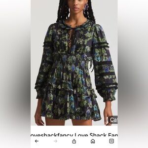 LoveShackFancy Long Sleeve Floral Dress